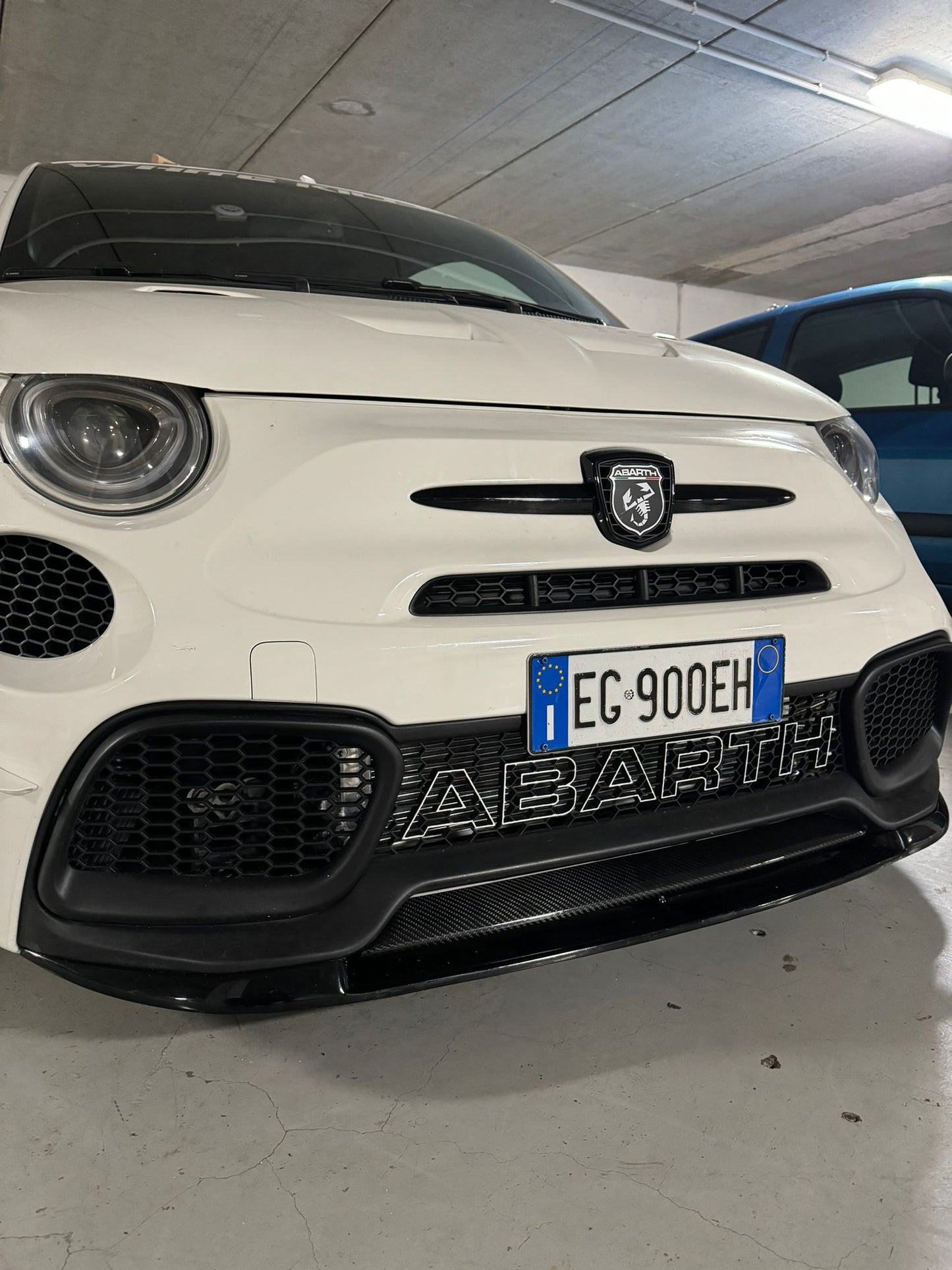 Splitter lama anteriore Abarth 595 in vera fibra di carbonio