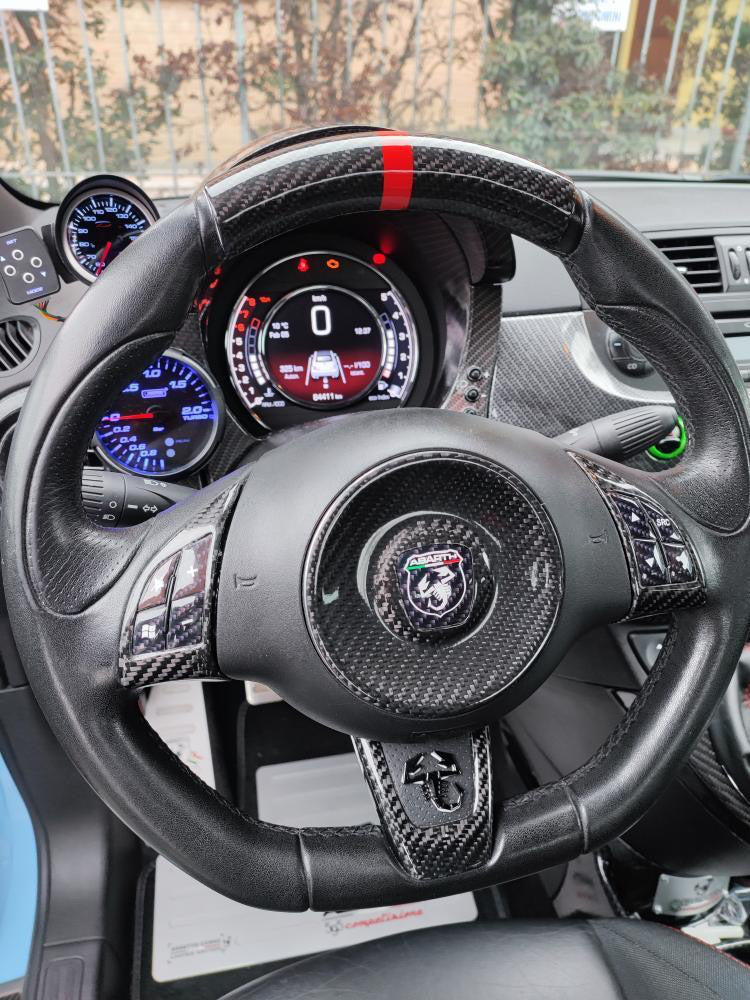 Cover centrale volante Abarth/Fiat 500 in vera fibra di carbonio (modello1)