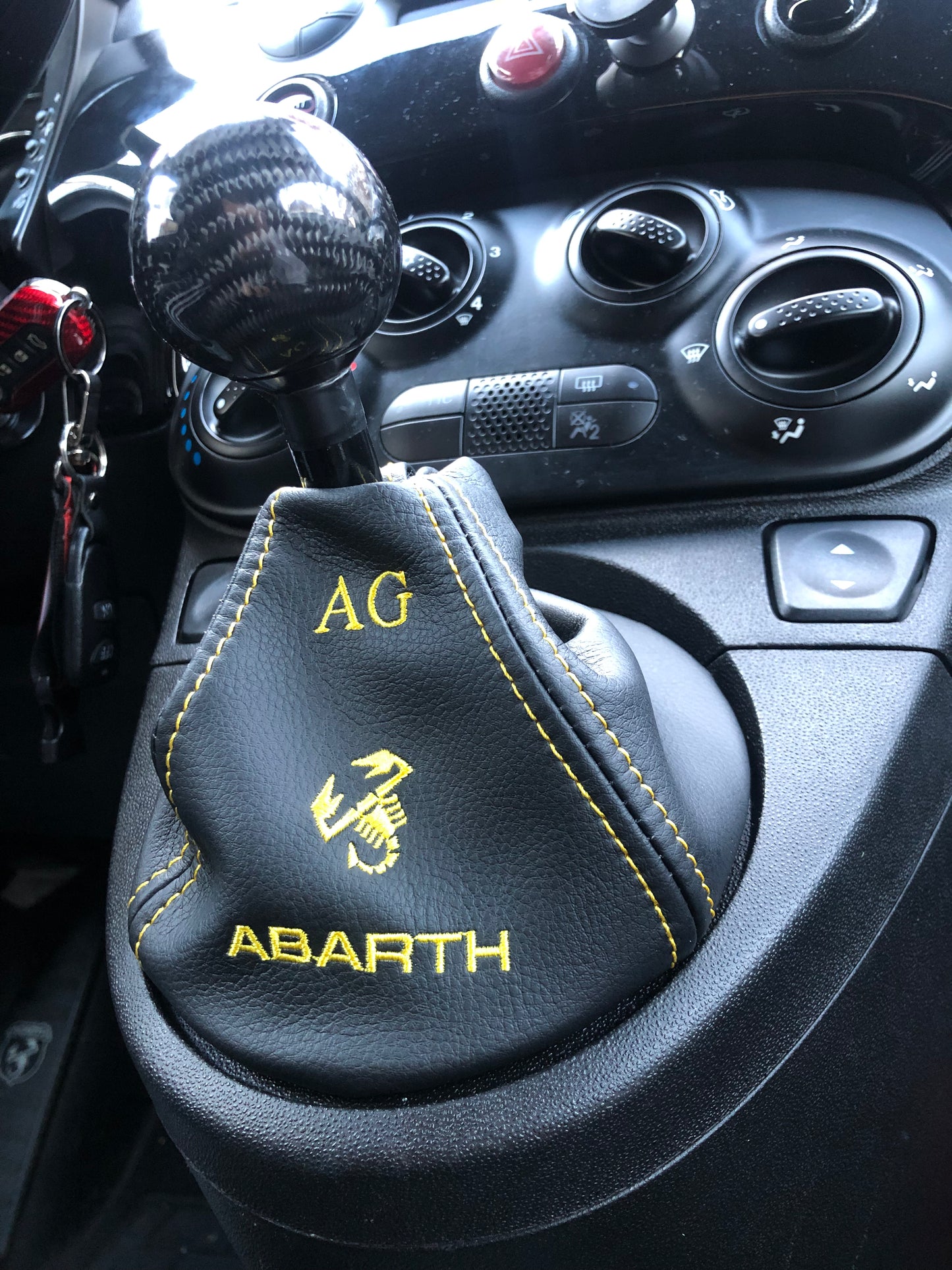Cuffia cambio 500/595 ABARTH in ecopelle