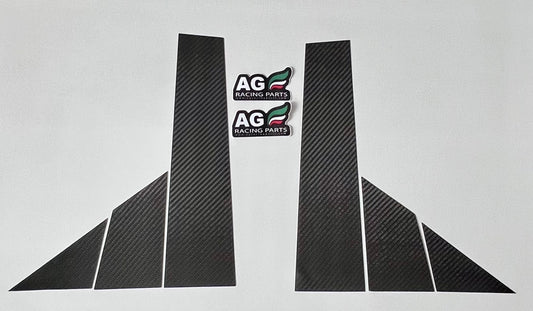 Kit montanti esterni in vera fibra di carbonio per Abarth 500/595